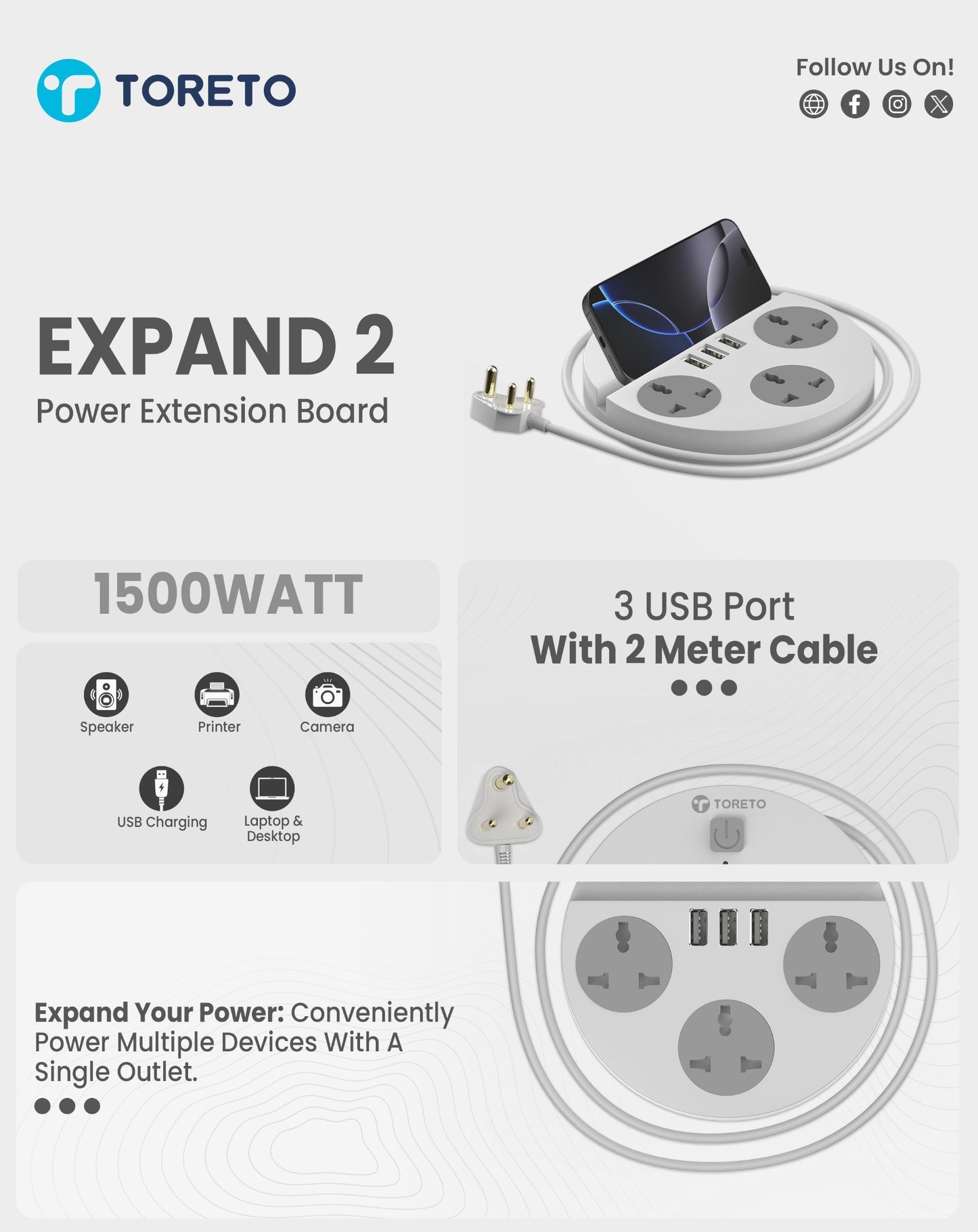 Toreto Expand 2 Power Extension Board