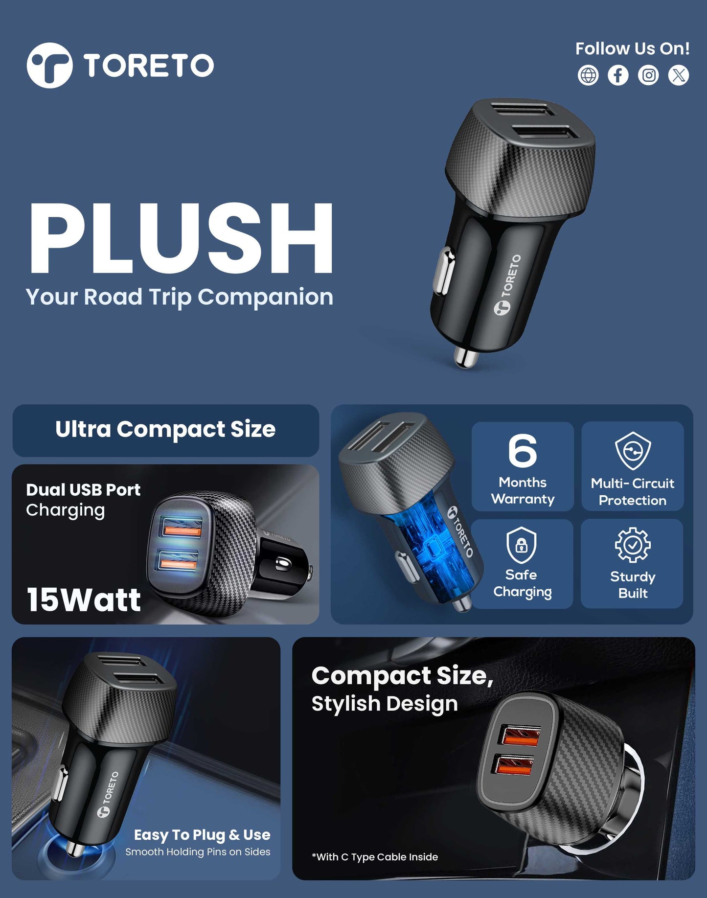 Toreto Plush Car Charger