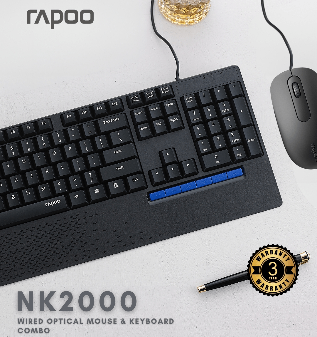 RAPOO NK2000 Wired Optical Mouse And Keyboard Smart Branding Solutions