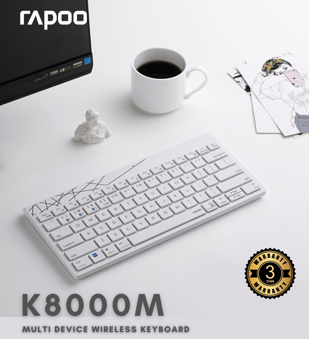 RAPOO-K8000M Wireless Keyboard image 0