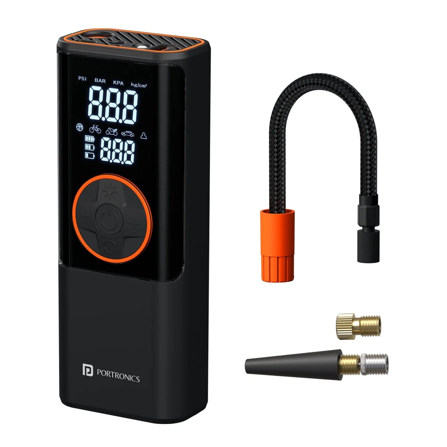 Portronics Vayu 4.0 Tyre Inflator with 2-in-1 Rechargeable &amp; Corded Power image 0