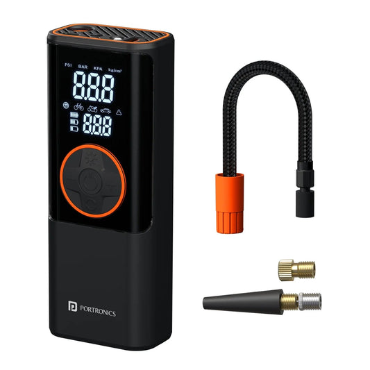 Portronics Vayu 4.0 Tyre Inflator with 2-in-1 Rechargeable &amp; Corded Power image 0