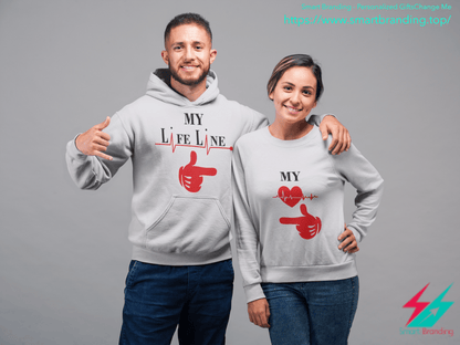 Couples Hoodie Sweatshirt-My Life Line image 6