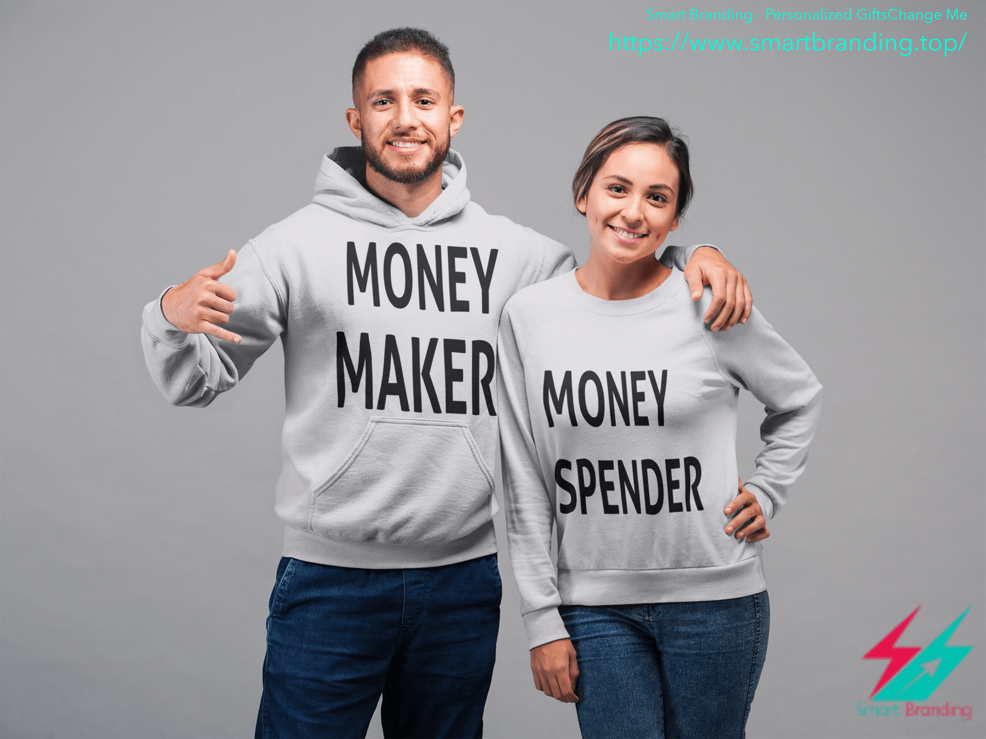 Couples Hoodie-Money Maker & Spender image 4