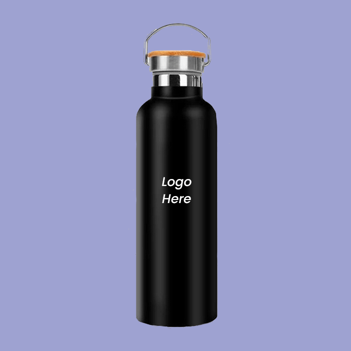 Stainless Steel Water Bottle with Bamboo Cap image 0
