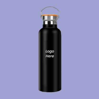 Stainless Steel Water Bottle with Bamboo Cap image 0