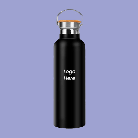 Stainless Steel Water Bottle with Bamboo Cap image 0