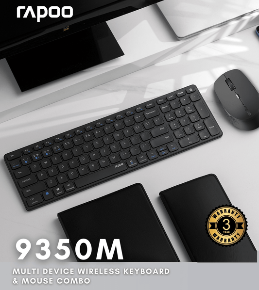 RAPOO-9350M Multi Device Wireless Keyboard &amp; Mouse image 0
