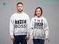 Couples Hoodie Sweatshirt-The Boss image 0
