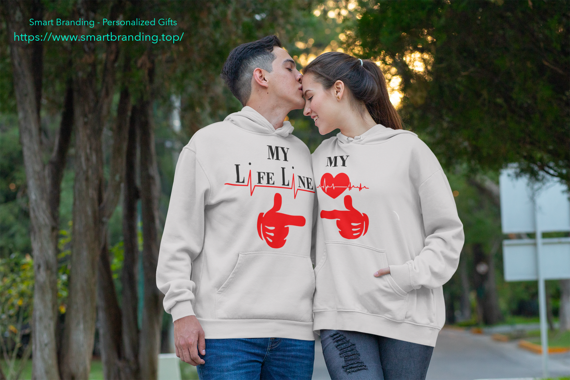 Couples Hoodie Sweatshirt-My Life Line image 5