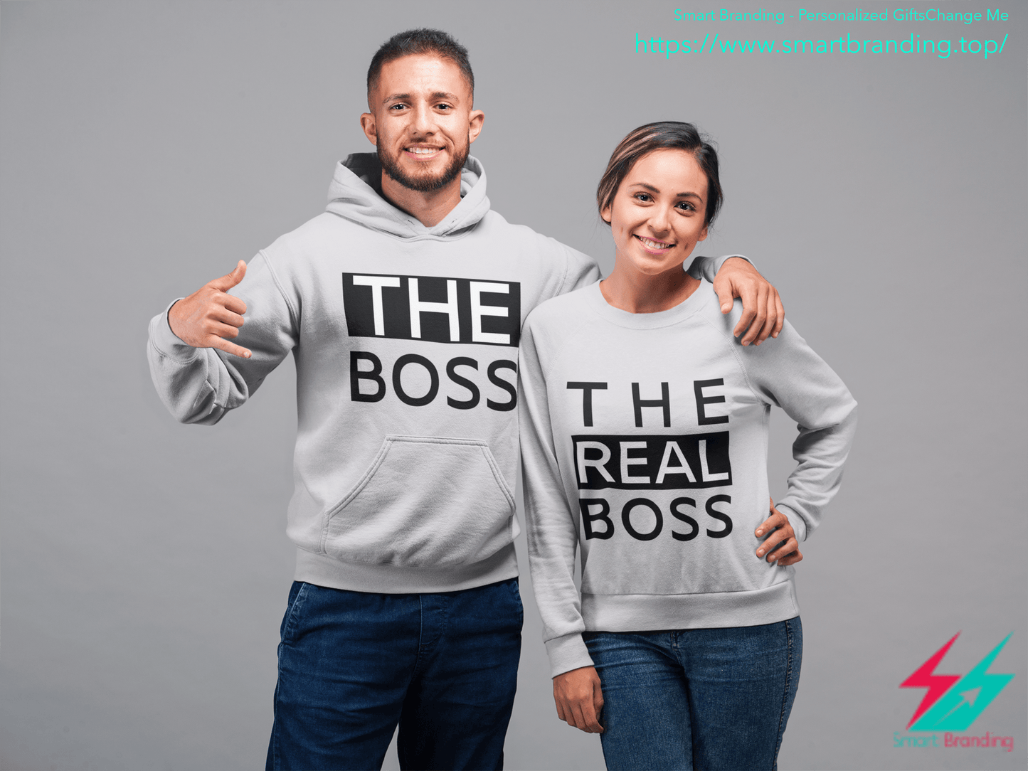 Couples Hoodie Sweatshirt-The Boss image 4
