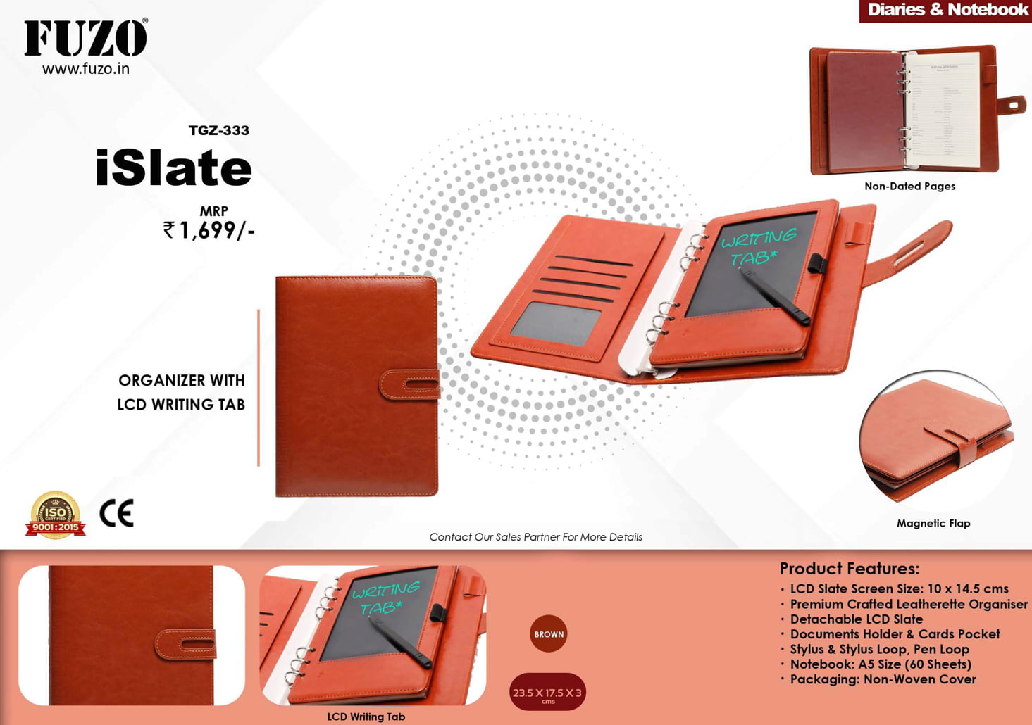 Fuzo iSlate Notebook Organizer With LCD Writing Tab image 2