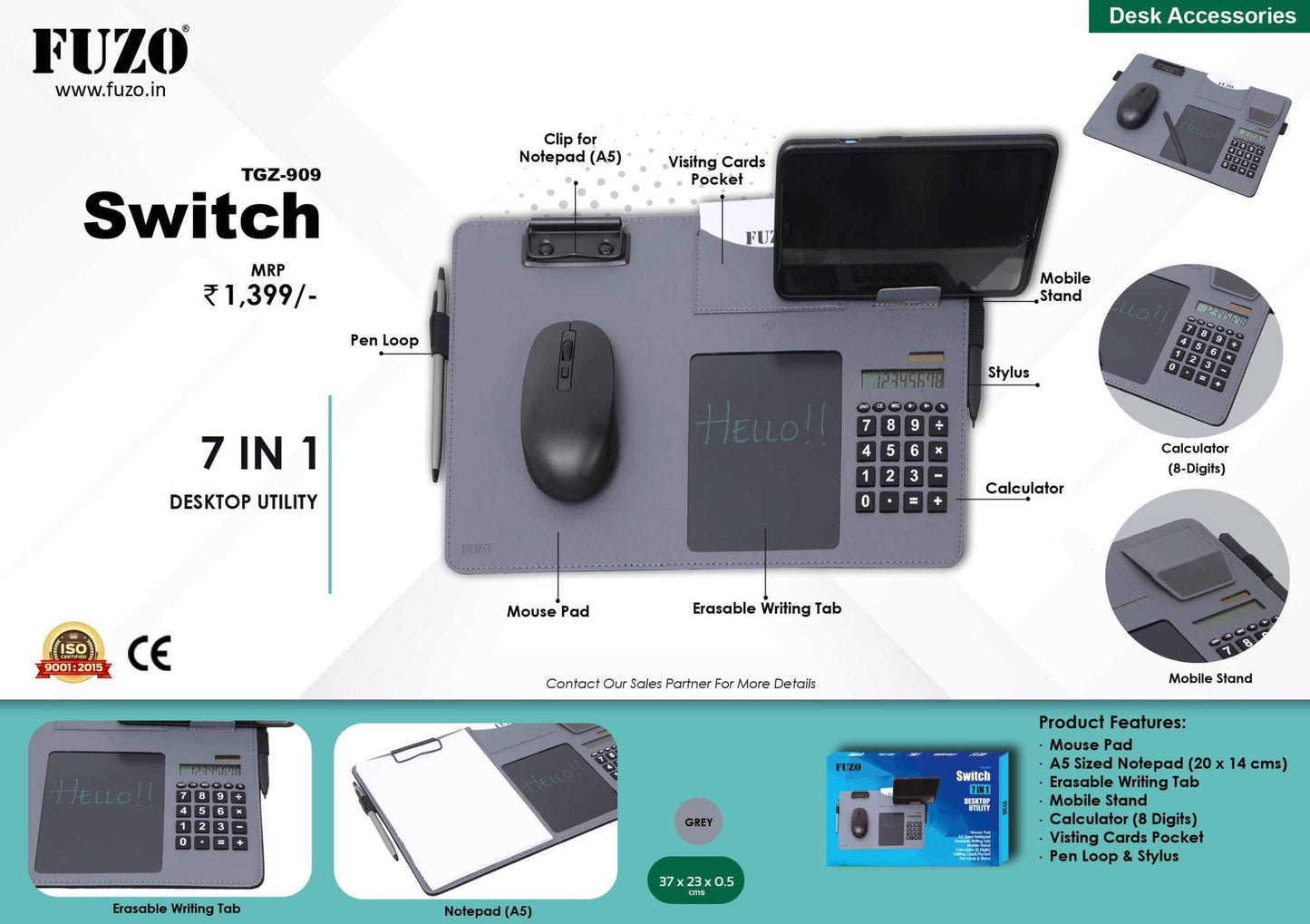 Black Leather FUZO Switch Desktop Utility image 1