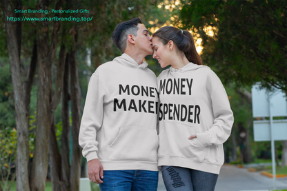 Couples Hoodie-Money Maker & Spender image 5