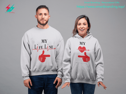 Couples Hoodie Sweatshirt-My Life Line image 1