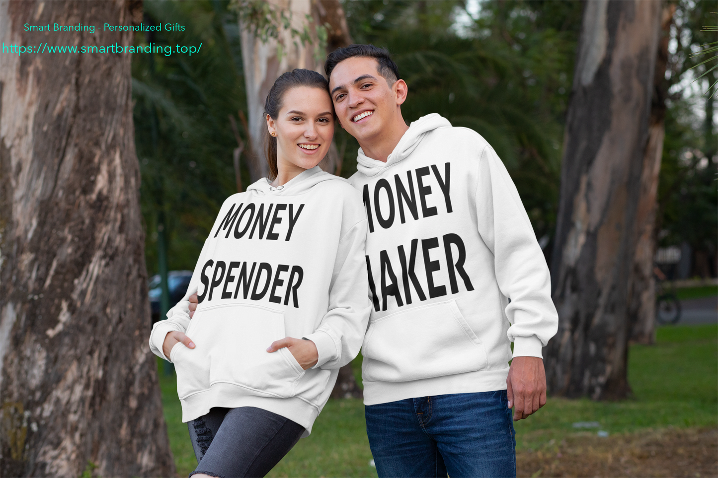 Couples Hoodie-Money Maker & Spender image 3