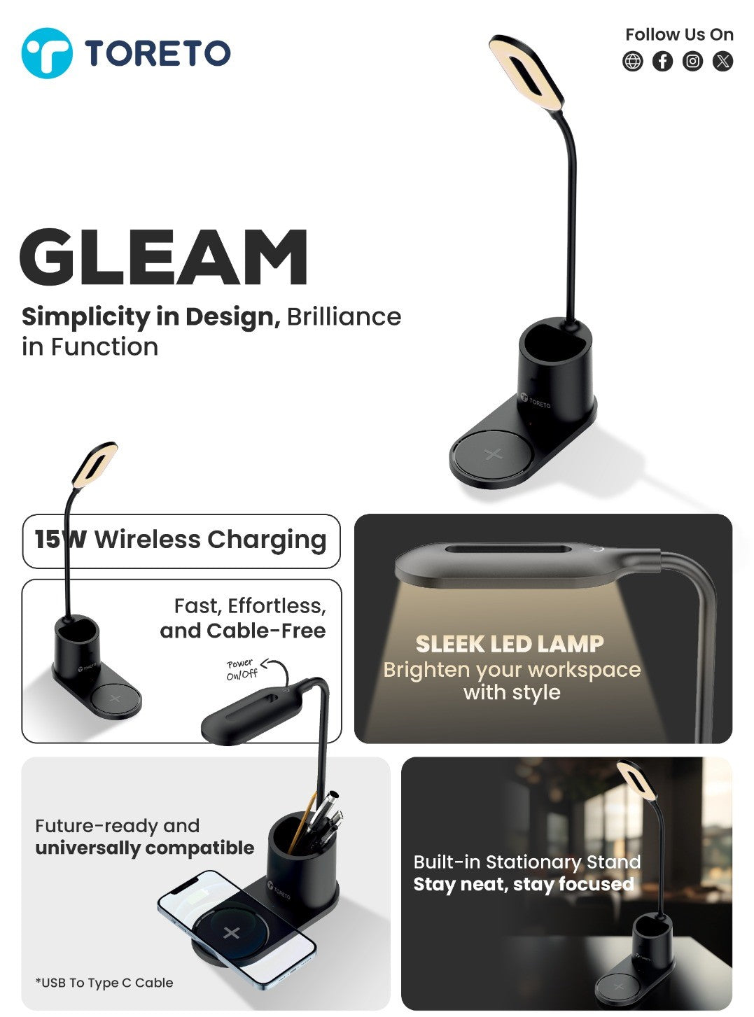 Toreto Gleam LED Lamp