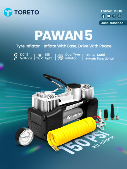 Toreto Portable Tyre Inflator Pawan 5