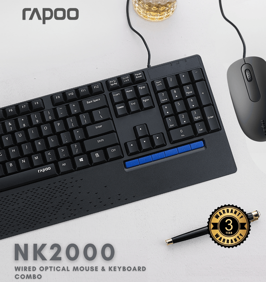 RAPOO-NK2000 Wired Optical Mouse and Keyboard image 0