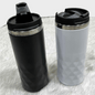 Stainless Steel Mug with Lid matt Black and white image 0