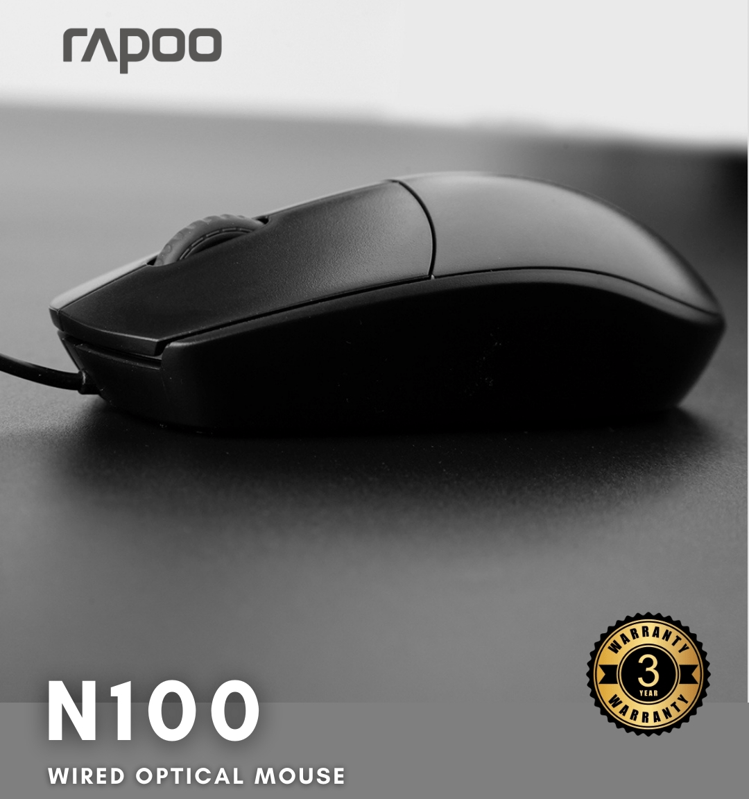 RAPOO-N100 Wired Optical Mouse image 0
