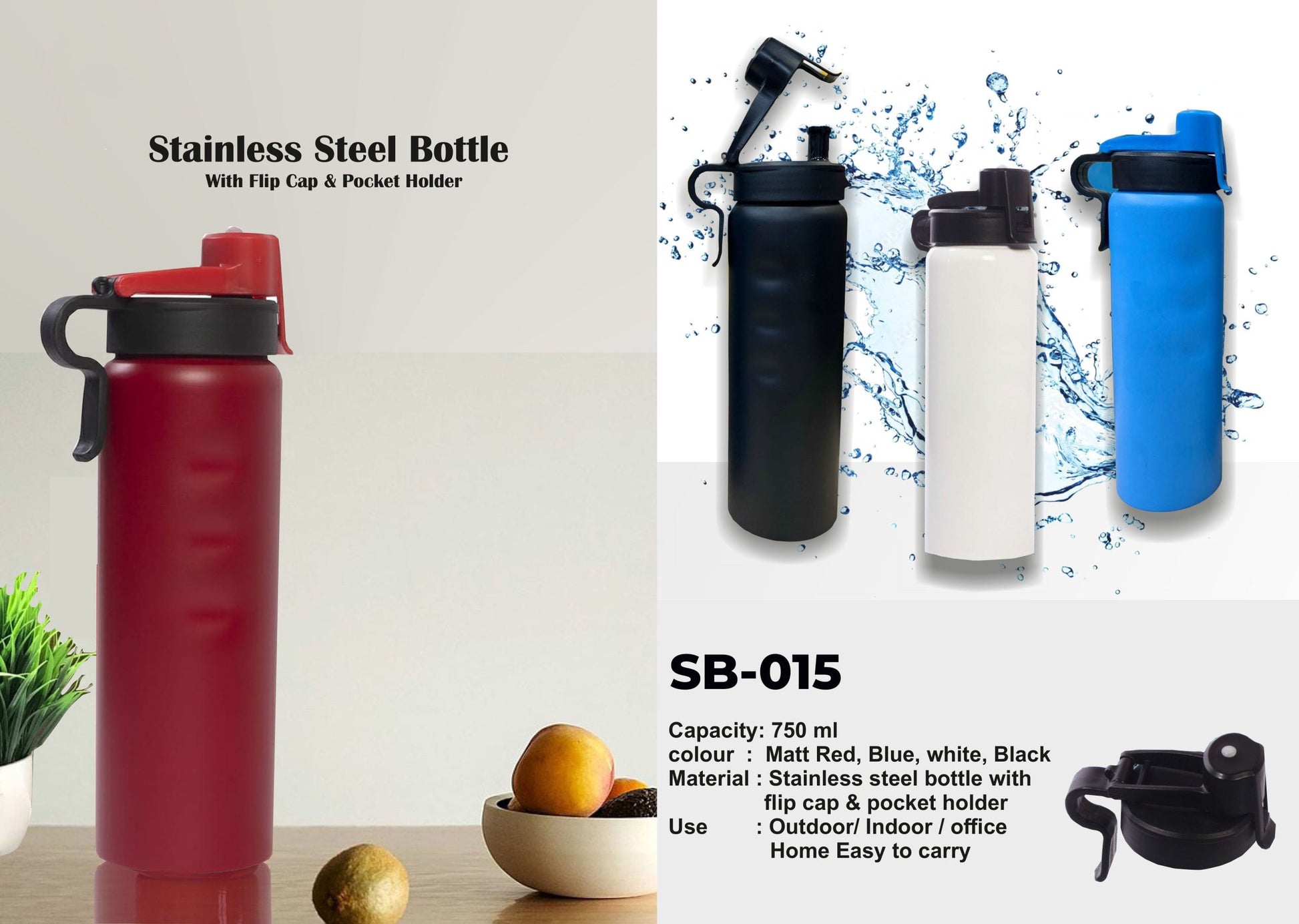 Flip Cap Pocket Holder Bottle image 1