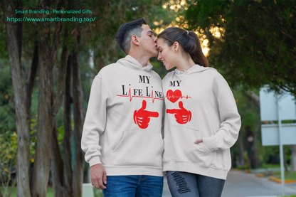Couples Hoodie Sweatshirt-My Life Line image 3