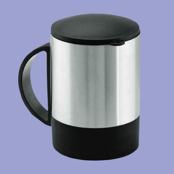 Stainless Steel Mug with Lid Silver image 0