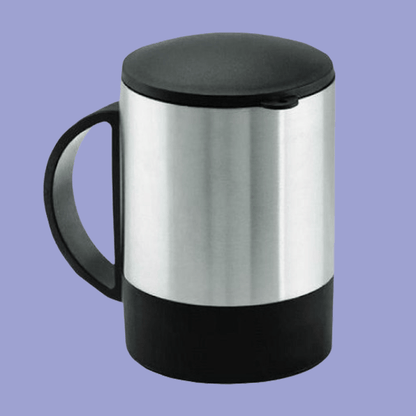 Stainless Steel Mug with Lid Silver image 0