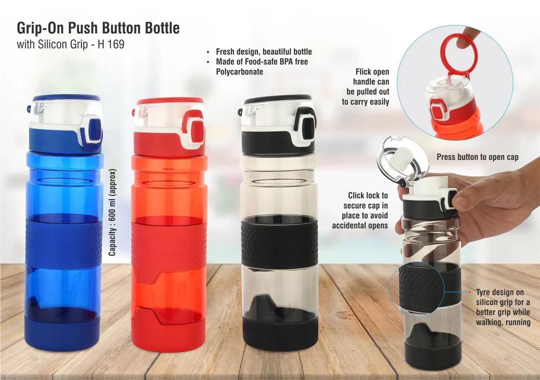 Power Plus Grip-On Push Button Bottle 600 ml image 2