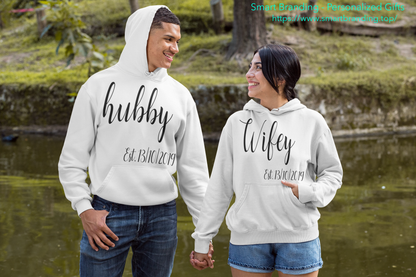 Couples Hoodie Sweatshirt-Wifey Hubby image 1